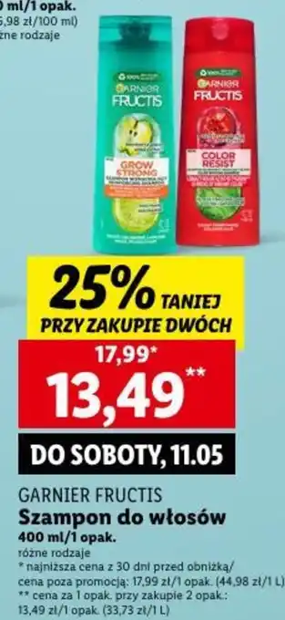 Lidl GARNIER FRUCTIS Szampon do włosów 400 ml oferta