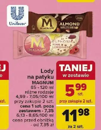 Carrefour Lód pink lemonade Algida magnum oferta