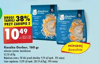 Biedronka Kaszka bezmleczna ryżowa morela Gerber natural for baby oferta