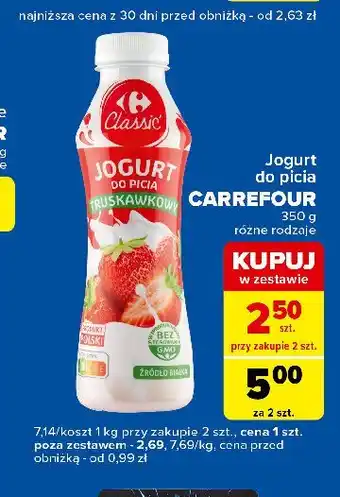 Carrefour Express Jogurt do picia truskawkowy Carrefour oferta