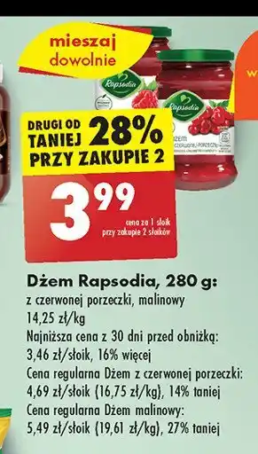 Biedronka Dżem z czerwonych porzeczek Rapsodia oferta