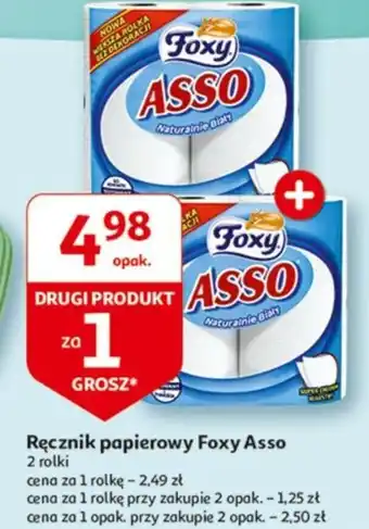 Auchan Ręcznik papierowy Foxy Asso 2 rolki oferta