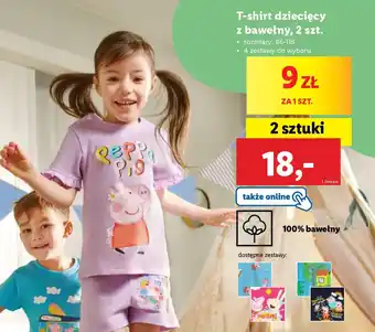 Lidl T-shirt dziecięcy z bawełny 2 szt. oferta