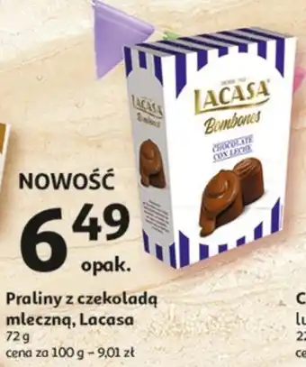 Auchan Praliny z czekoladą mleczną, Lacasa 72 g oferta