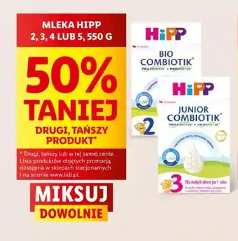 Lidl MLEKA HIPP 2, 3, 4 LUB 5, 550 G oferta