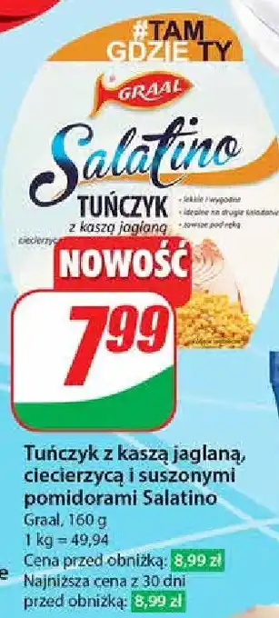 Dino Tuńczyk z kaszą jaglaną ciecierzycą i suszonymi pomidorami Graal salatino oferta