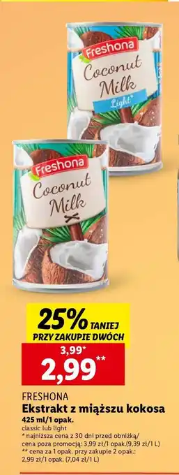 Lidl Mleczko kokosowe light Freshona oferta