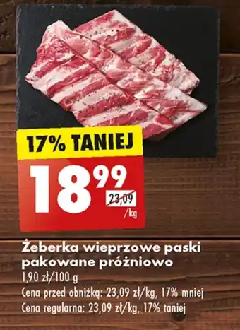 Biedronka Żeberka wieprzowe oferta