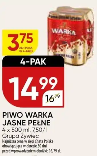 Chata Polska PIWO WARKA JASNE PEŁNE 4 x 500 ml oferta