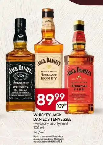 Chata Polska WHISKEY JACK DANIEL'S TENNESSEE 700 ml oferta