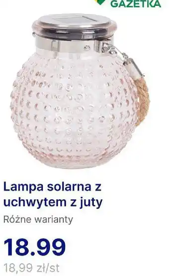 Action Lampa solarna z uchwytem z juty oferta