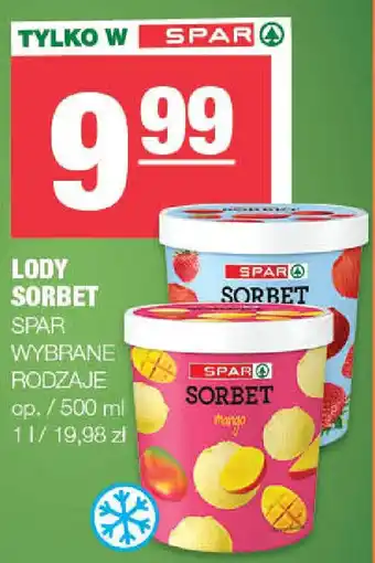 SPAR mini LODY SORBET 500 ml oferta