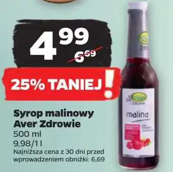 Netto Syrop malinowy Aver Zdrowie 500 ml oferta