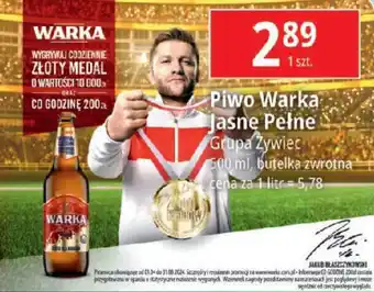 E.Leclerc Piwo Warka Jasne Pełne Grupa Żywiec 500ml oferta