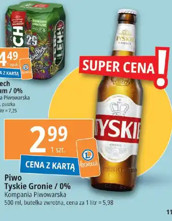 E.Leclerc Piwo Tyskie Gronie / 0% Kompania Piwowarska 500ml oferta