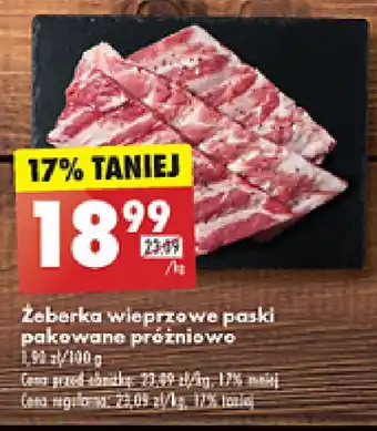 Biedronka Żeberka wieprzowe paski 1kg oferta