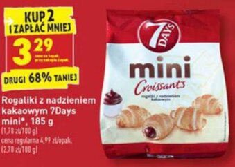 Biedronka Rogaliki z nadzieniem kakaowym 7Days mini 185g oferta