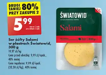Biedronka Ser żółty Salami w plastrach Światowid 300g oferta