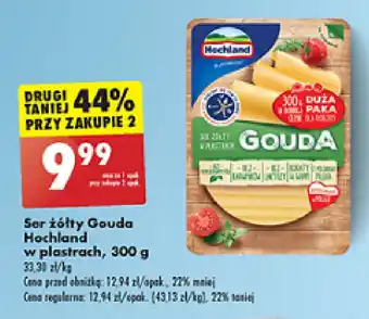 Biedronka Ser żółty Gouda Hochland w plastrach 300 g oferta