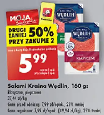 Biedronka Salami Kraina Wędlin 160 g oferta