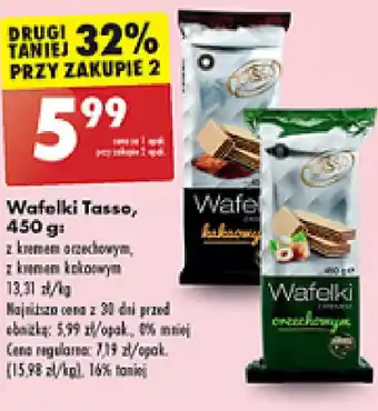 Biedronka Wafelki Tasso 450 g oferta