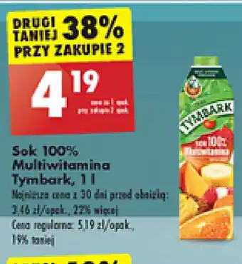 Biedronka Sok 100% Multiwitamina Tymbark 1l oferta