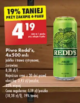 Biedronka Piwo Redd's 500 ml oferta