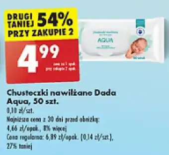 Biedronka Chusteczki nawilżane Dada Aqua 50 szt. oferta