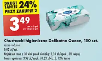 Biedronka Chusteczki higieniczne Delikatne Queen 150 szt. oferta