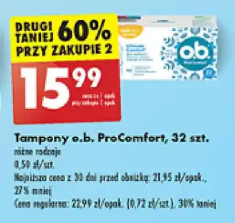 Biedronka Tampony o.b. ProComfort 32 szt. oferta