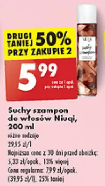 Biedronka Suchy szampon do włosów Niuqi 200 ml oferta