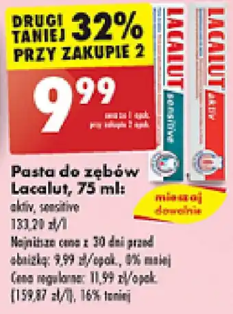 Biedronka Pasta do zębów Lacalut 75ml oferta