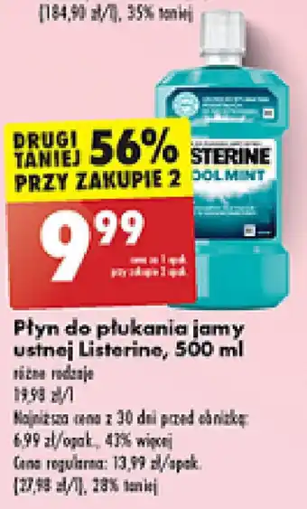 Biedronka Płyn do płukania jamy ustnej Listerine 500 ml oferta