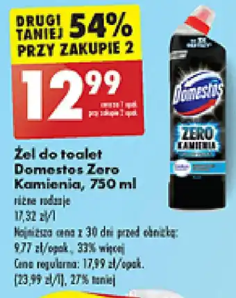 Biedronka Żel do toalet Domestos Zero Kamienia 750 ml oferta