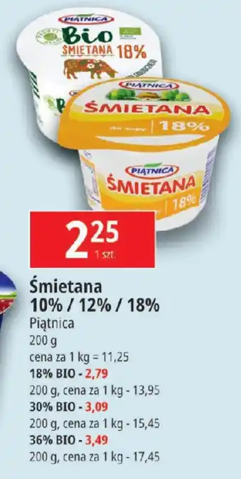 E.Leclerc Śmietana 10%/12%/18% Piątnica 200 g oferta