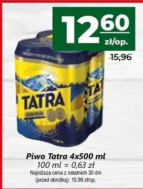 Społem Tatra Piwo jasne pełne 4 x 500 ml oferta