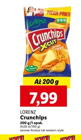 Lidl Chipsy western style Crunchips x-cut Crunchips lorenz oferta