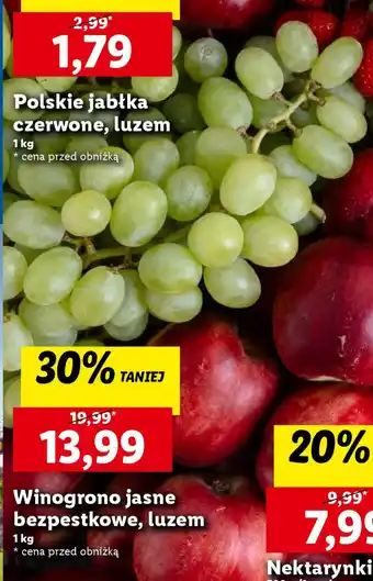 Lidl Winogrono jasne bezpestkowe 1kg oferta