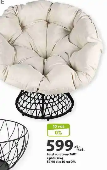 Auchan Fotel obrotowy z poduszką oferta