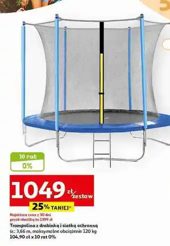Trampolina z drabinką śr. 366 cm