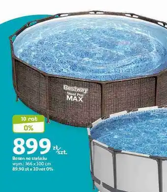 Auchan Basen stelażowy steel pro max 366 x 100 cm Bestway oferta
