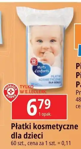E.Leclerc Płatki kosmetyczne dla dzieci Wiodąca Marka oferta