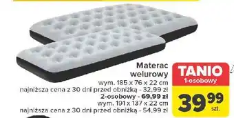 Carrefour Materac welurowy 191 x 137 22 cm oferta