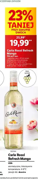 Lidl Wino Carlo Rossi Refresh Mango Sunrise oferta