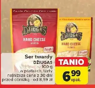 Carrefour Ser twardy dojrzewający 12 miesięcy - płatki Dziugas oferta