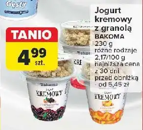 Carrefour Jogurt z czarną porzeczką i granolą Bakoma Kremowy oferta