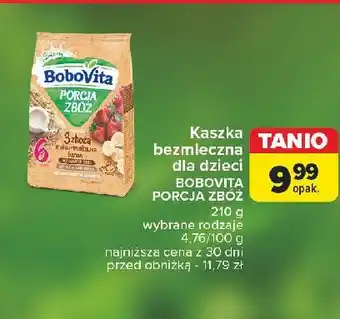 Carrefour Kaszka mleczna 3 zboża malina-truskawka-banan Bobovita Porcja Zbóż oferta