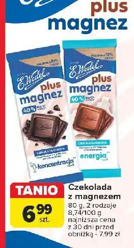 Carrefour Czekolada mleczna z magnezem E. Wedel oferta