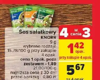 Carrefour Koperkowo-ziołowy Knorr Sos Sałatkowy oferta