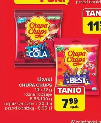 Carrefour Lizaki cola + milky fruit paczka Chupa Chups The Best Of oferta
